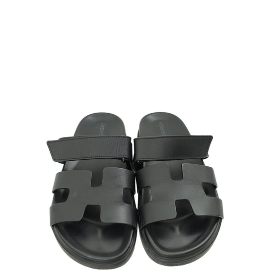 Hermes Noir Chypre Sandal 39