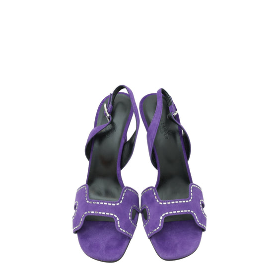 Hermes Violet Majorette Holy Suede Goatskin 105 Sandal 40