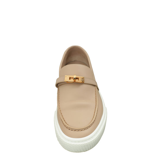 Hermes Beige Nude Game Slip-On Sneaker 39.5