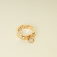 Hermes 18K Rose Gold Collier De Chien Small Model Ring 48