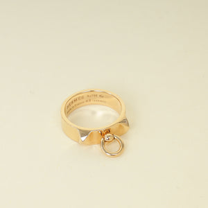 Hermes 18K Rose Gold Collier De Chien Small Model Ring 48
