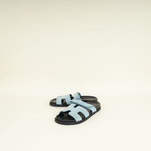 Hermes Bleu Jean Chypre Suede Goatskin Sandal 39