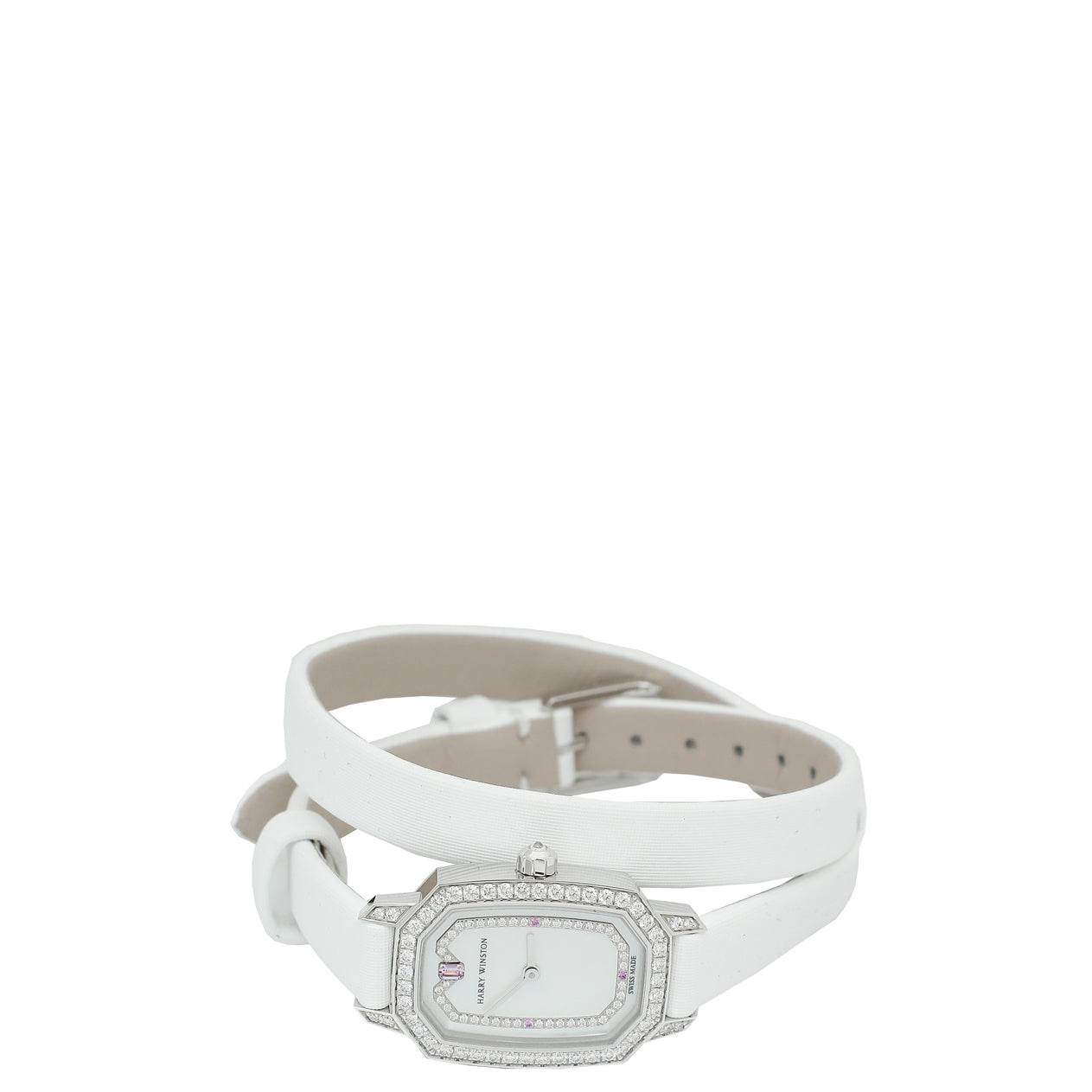 Harry Winston Emerald 18K White Gold Diamond Quartz Watch-Harry Winston-THE CLOSET