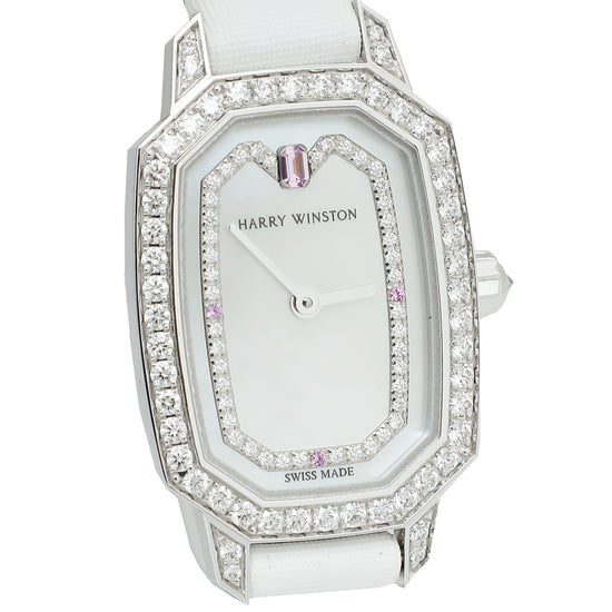 Harry Winston Emerald 18K White Gold Diamond Quartz Watch