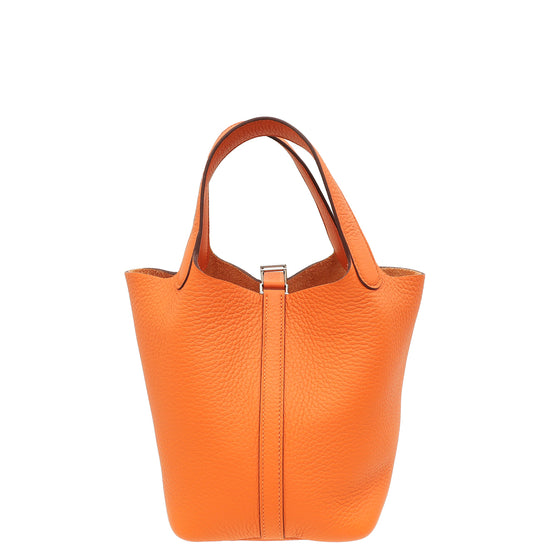 Hermes Orange Picotin Lock 18 Bag