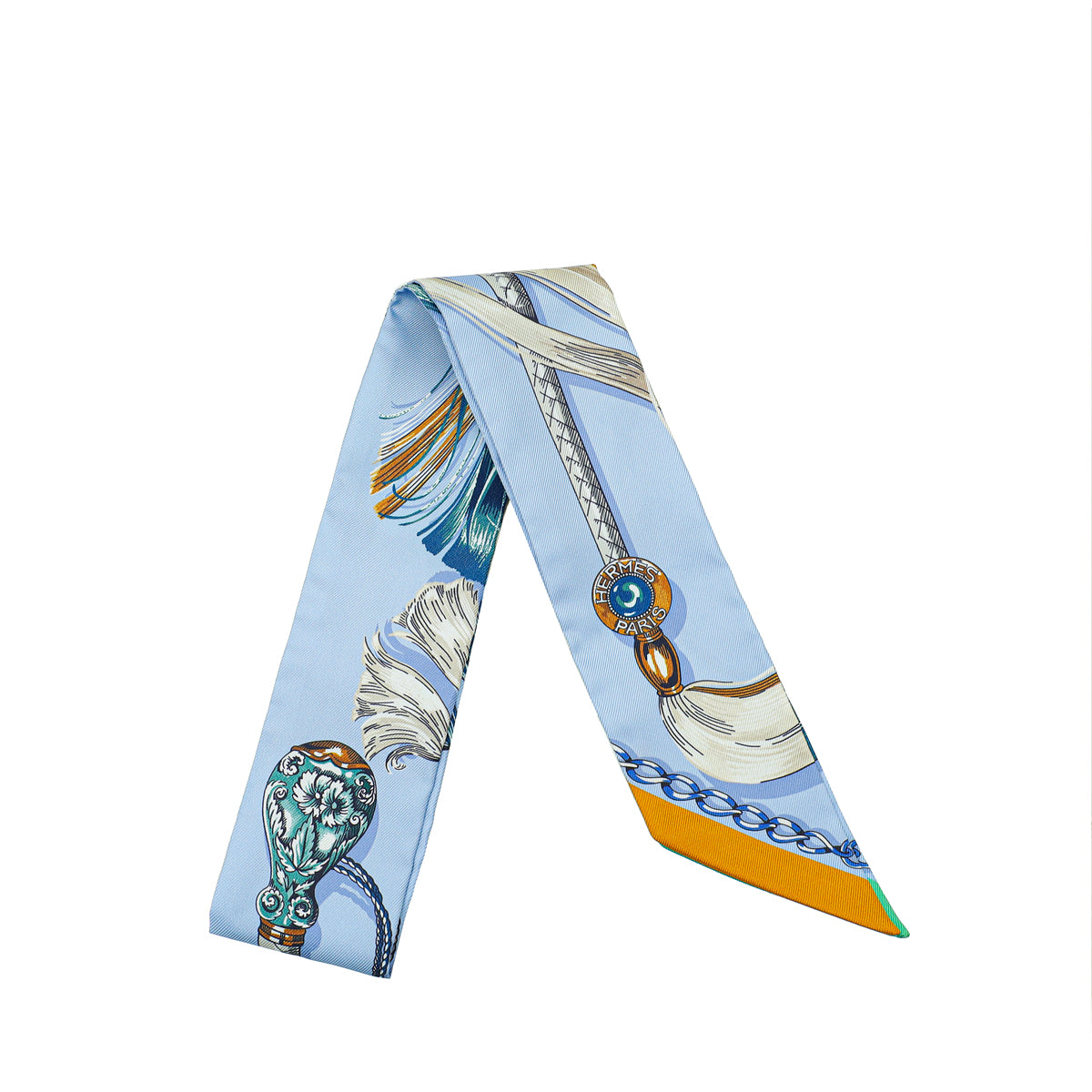 Hermes Tricolor Cavalcades Silk Twilly-Hermes-THE CLOSET