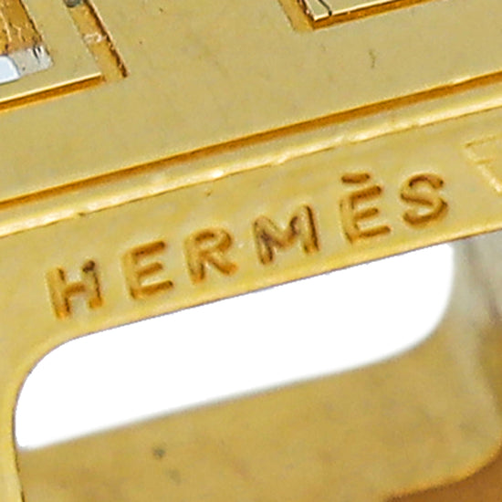 Hermes Orange Cage D'H Pendant