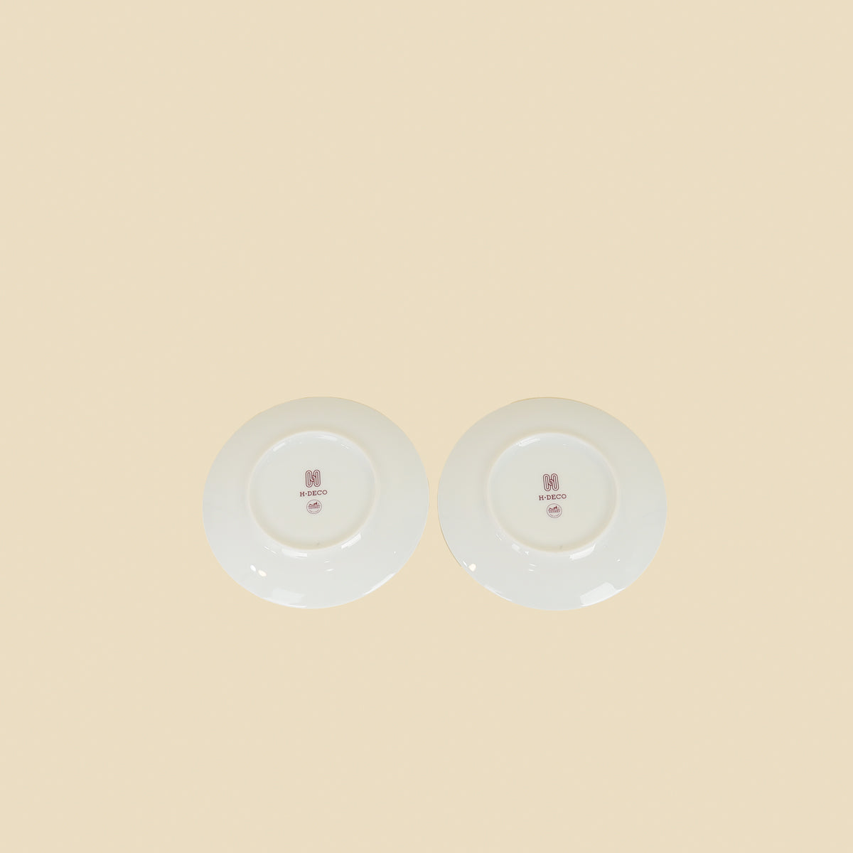 Hermes Rouge H Deco Bread And Butter Plate n 1 Set (2 PSC)-Hermes-THE CLOSET