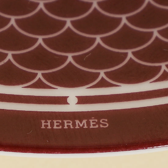 Hermes Rouge H Deco Bread And Butter Plate n 1 Set (2 PSC)-Hermes-THE CLOSET