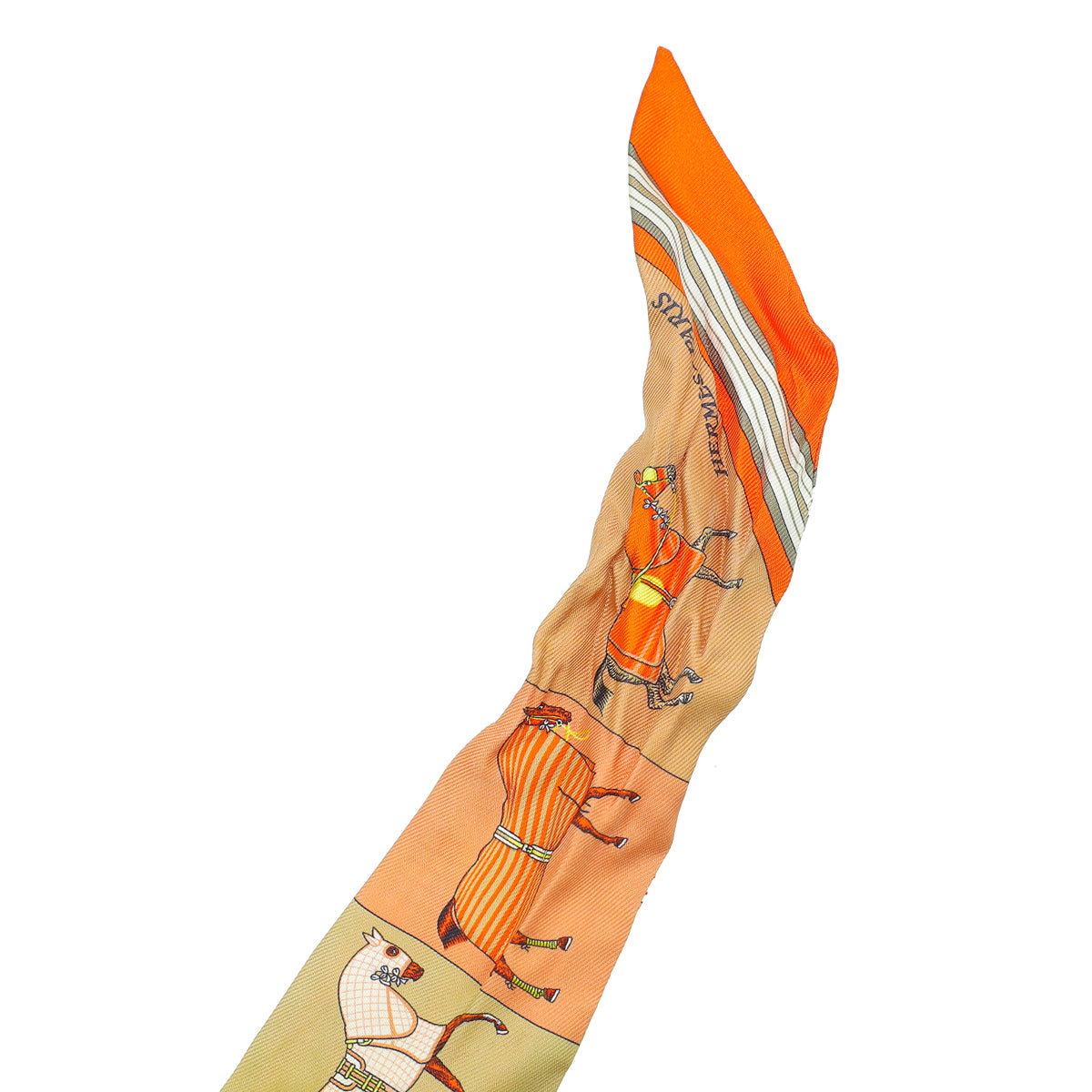 Hermes Orange Multicolor Couvertures Nouvelles Silk Twilly-Hermes-THE CLOSET