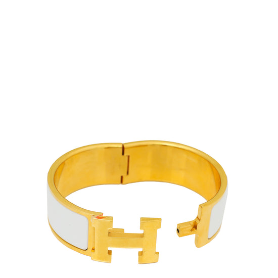 Hermes Blanc Clic Clac GM Bracelet