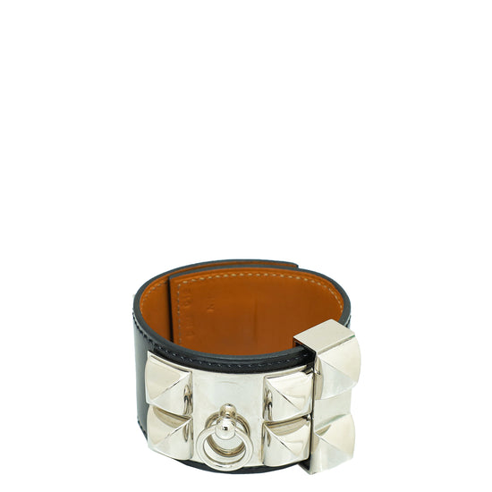 Hermes Noir Collier De Chien Bracelet