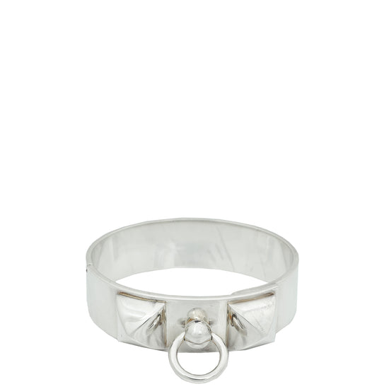 Hermes Silver Collier De Chien MM Bracelet