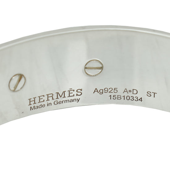 Hermes Silver Collier De Chien MM Bracelet