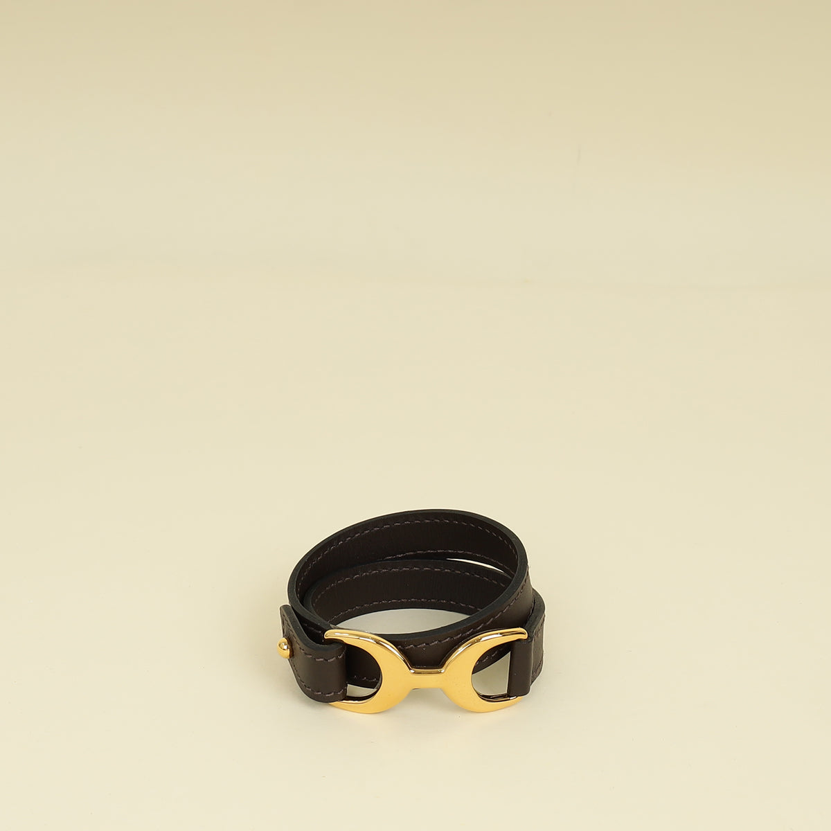 Hermes Chocolate Baby Pavane Double Tour Bracelet