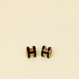 Hermes Noir Mini Pop H Earrings