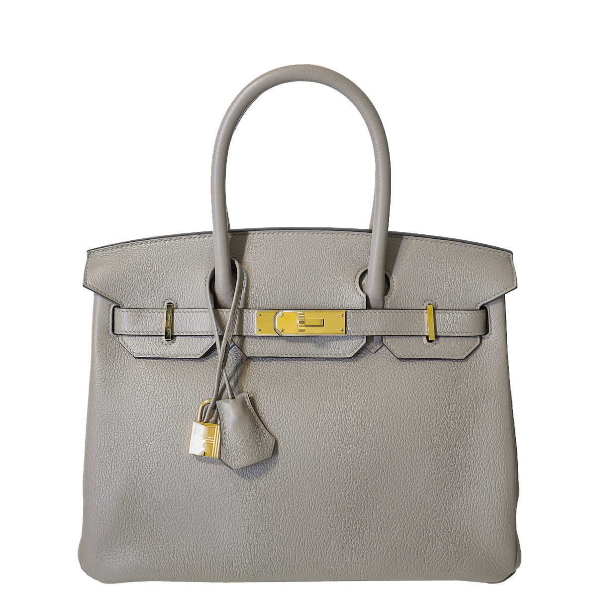 Hermes Gris Asphalte Retourne Birkin 30 Bag