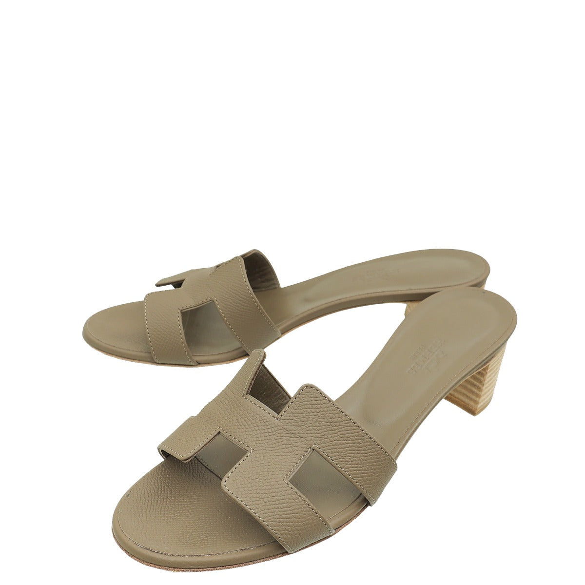 Hermes Etoupe Oasis Sandals 38