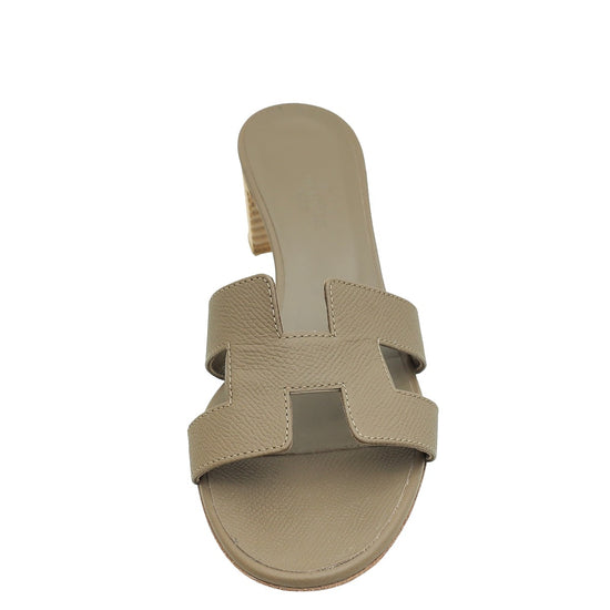 Hermes Etoupe Oasis Sandals 38