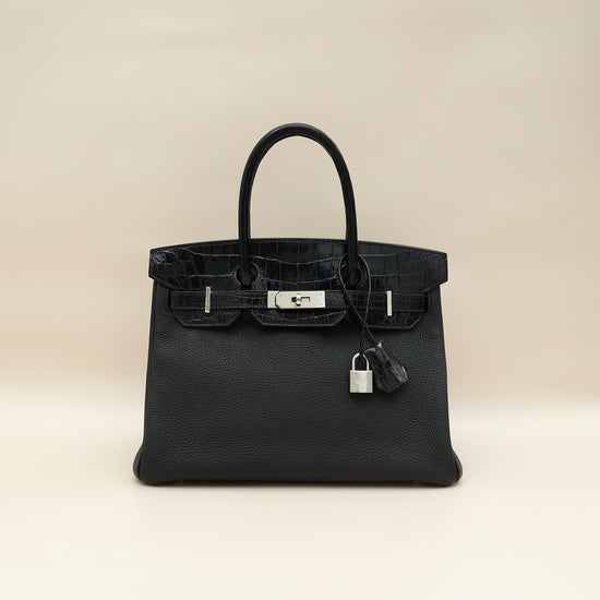 Hermes Noir Birkin Touch 30 Bag