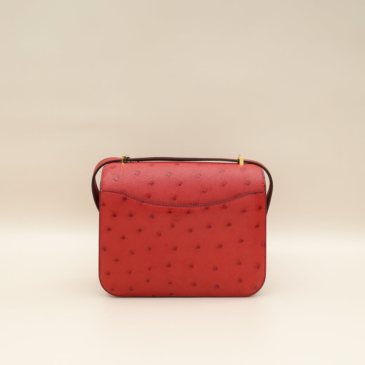 Hermes Rouge Vif Ostrich Constance 18 Bag