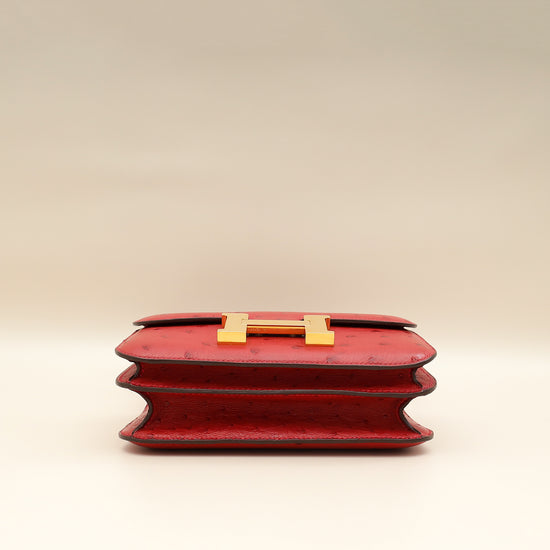 Hermes Rouge Vif Ostrich Constance 18 Bag-Hermes-THE CLOSET