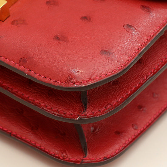 Hermes Rouge Vif Ostrich Constance 18 Bag-Hermes-THE CLOSET