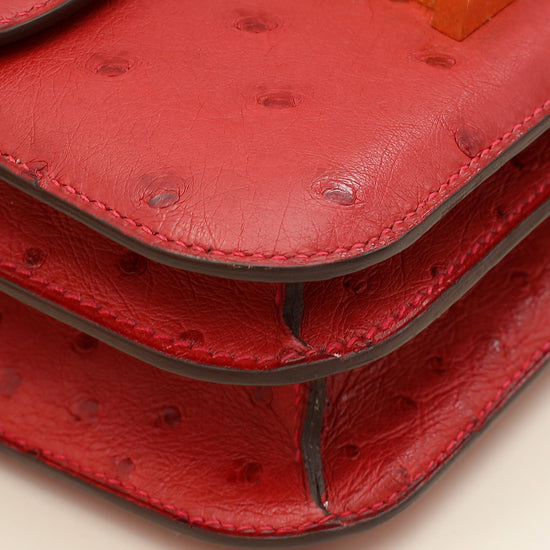 Hermes Rouge Vif Ostrich Constance 18 Bag-Hermes-THE CLOSET