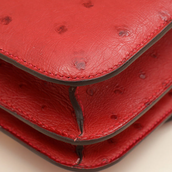 Hermes Rouge Vif Ostrich Constance 18 Bag-Hermes-THE CLOSET