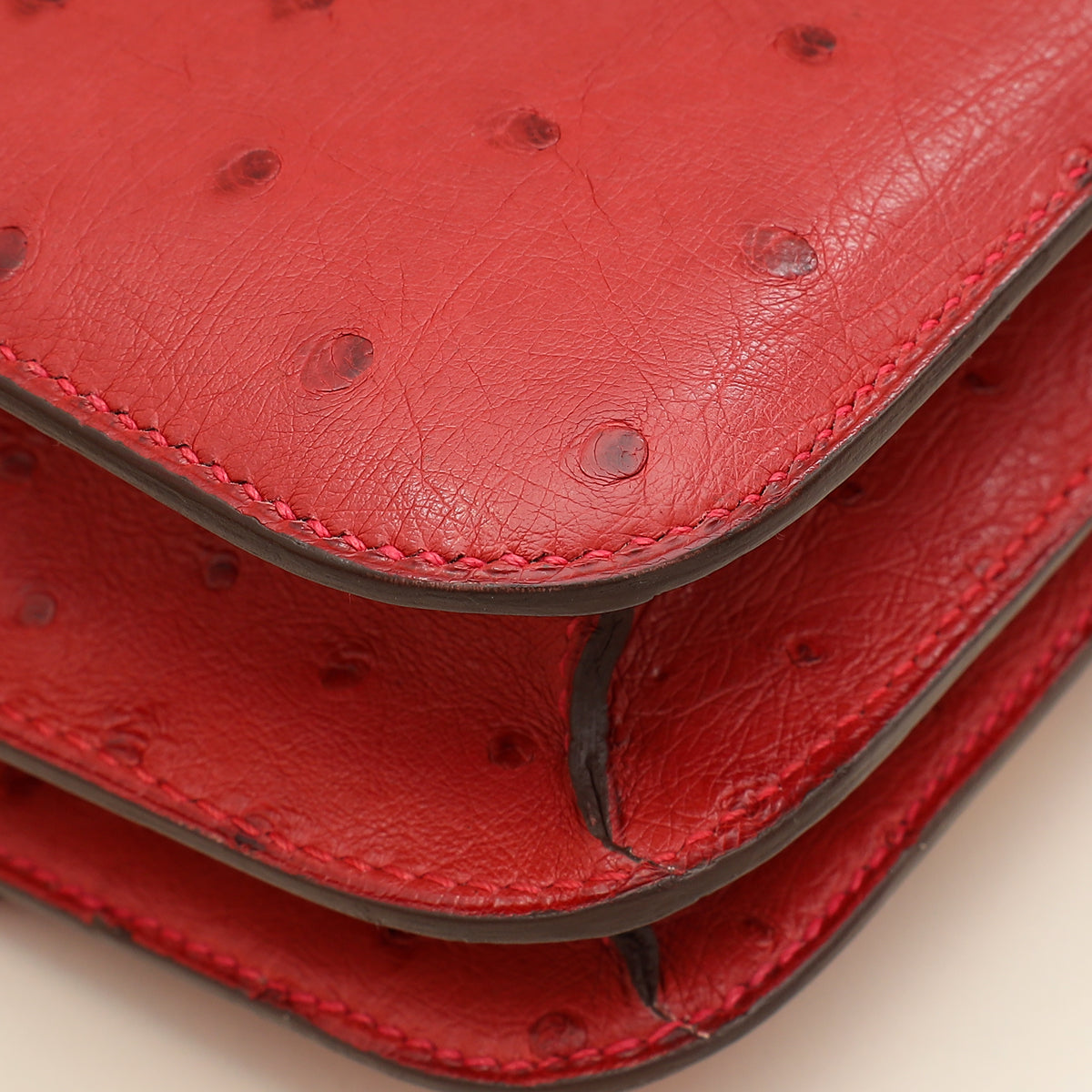 Hermes Rouge Vif Ostrich Constance 18 Bag-Hermes-THE CLOSET