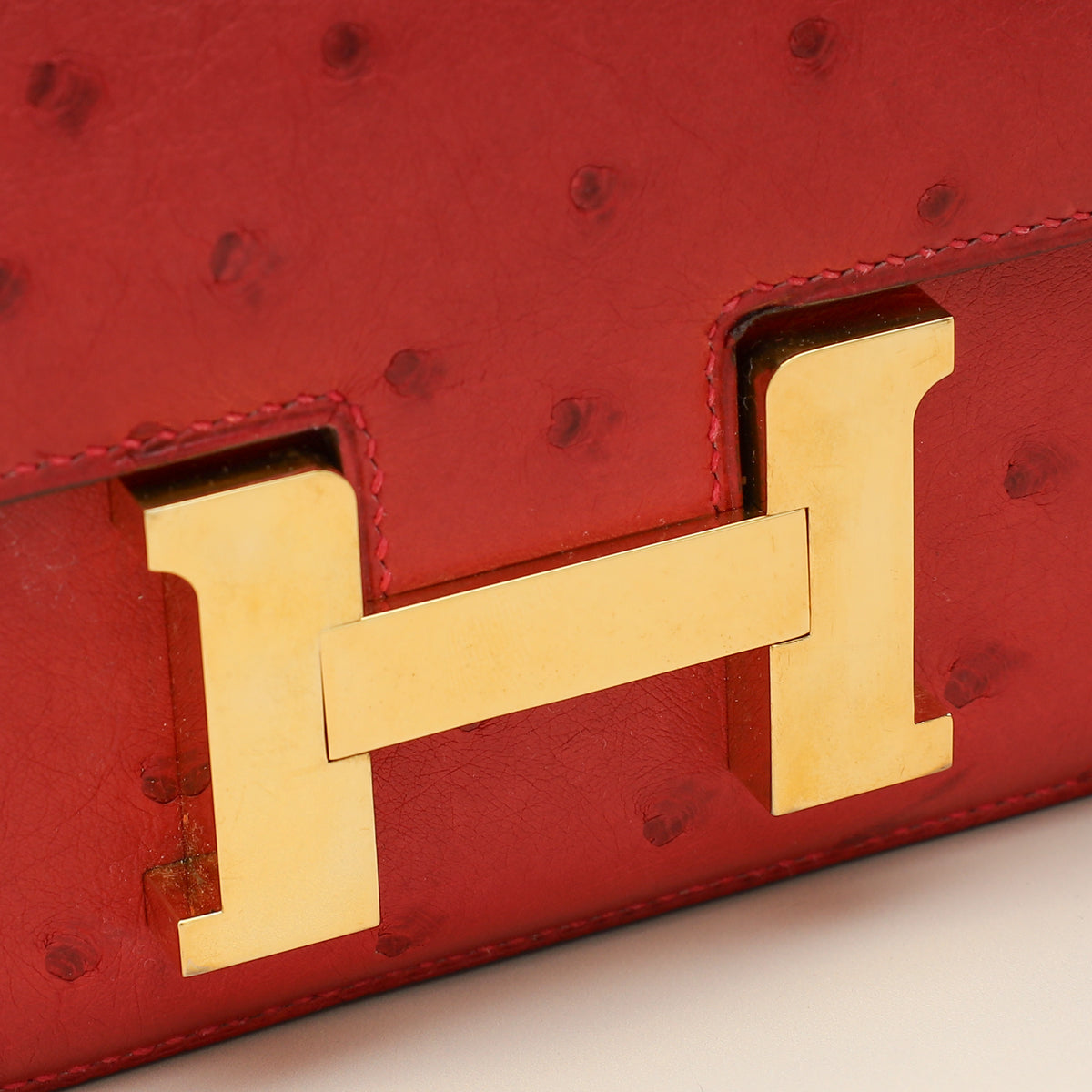 Hermes Rouge Vif Ostrich Constance 18 Bag-Hermes-THE CLOSET