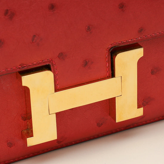 Hermes Rouge Vif Ostrich Constance 18 Bag-Hermes-THE CLOSET