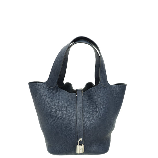 Hermes Navy Picotin Lock 22 Bag