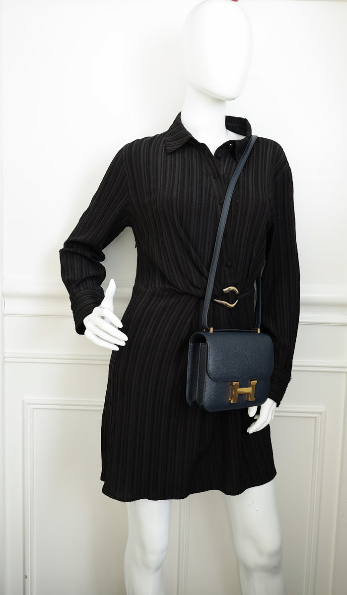Hermes Bleu Nuit Constance Mini 18 Bag