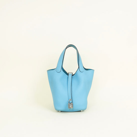 Hermes Bleu Du Nord Picotin Lock 18 Bag