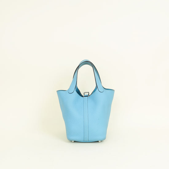 Hermes Bleu Du Nord Picotin Lock 18 Bag