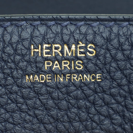 Hermes Blue Nuit Retourne Birkin 30 Bag