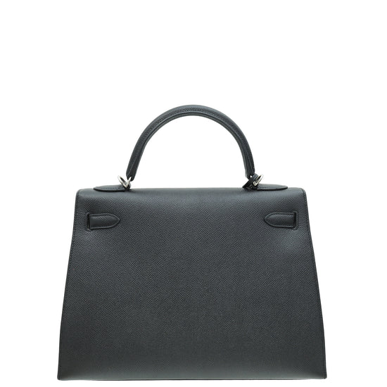 Hermes Noir Sellier Kelly 32 Bag