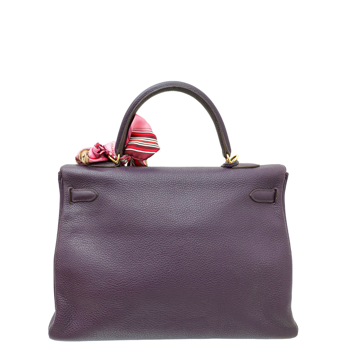 Hermes Raisin Retourne Kelly 35 Bag w/Scarf-Hermes-THE CLOSET