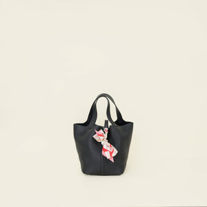 Hermes Noir Picotin Lock 22 Bag w/ Twilly
