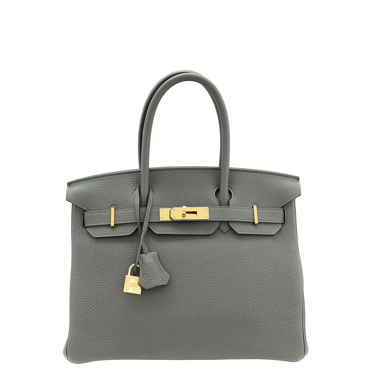 Hermes Gris Etain Retourne Birkin 30 Bag-Hermes-THE CLOSET