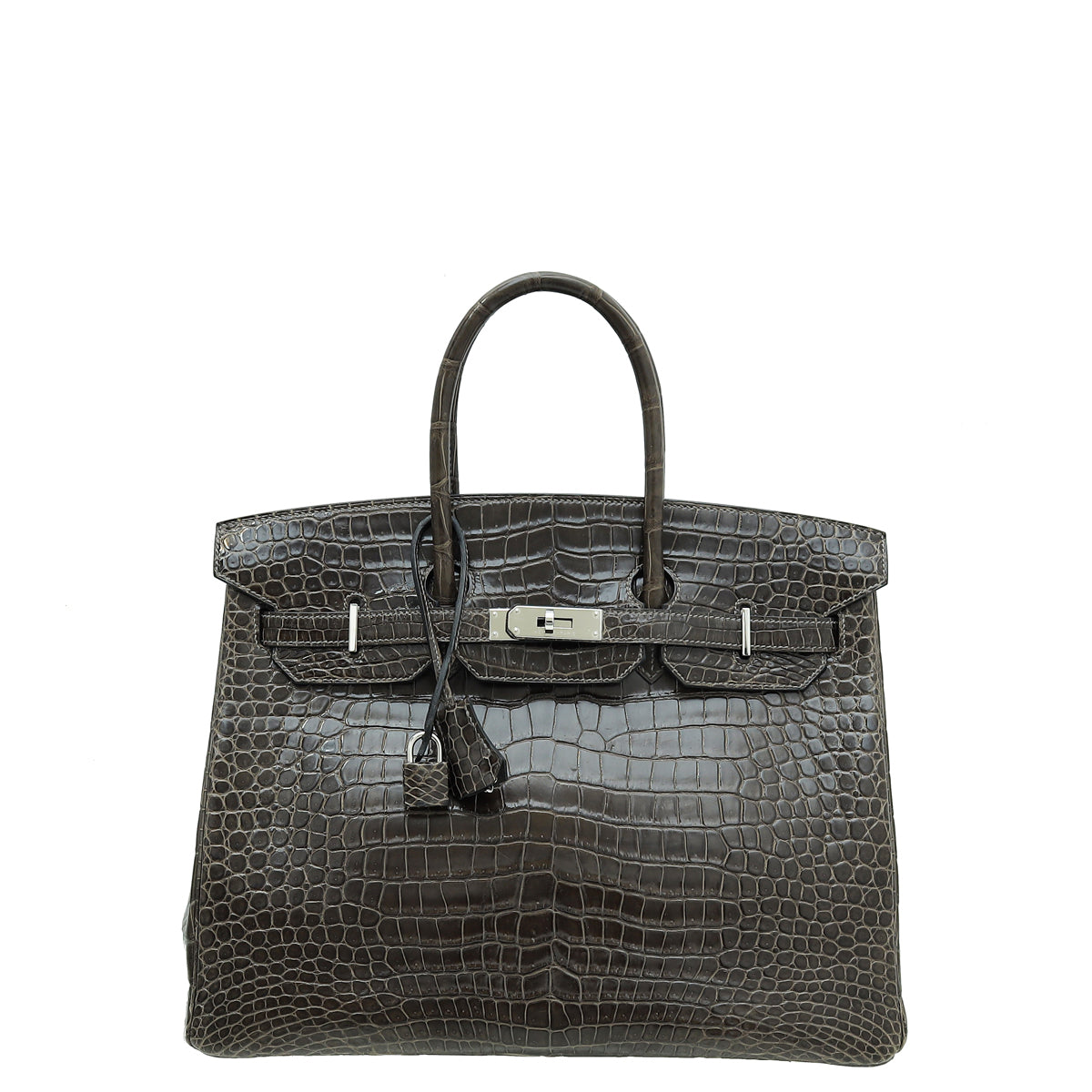 Hermes Gris Tourterelle Porosus Crocodile Birkin 35 Bag-Hermes-THE CLOSET