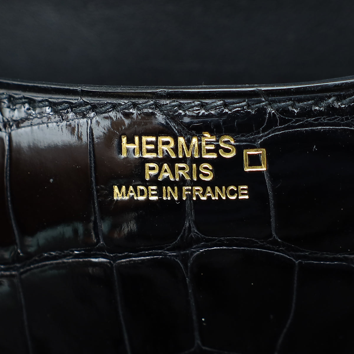 Hermes Noir Shiny Alligator Constance 24 Bag