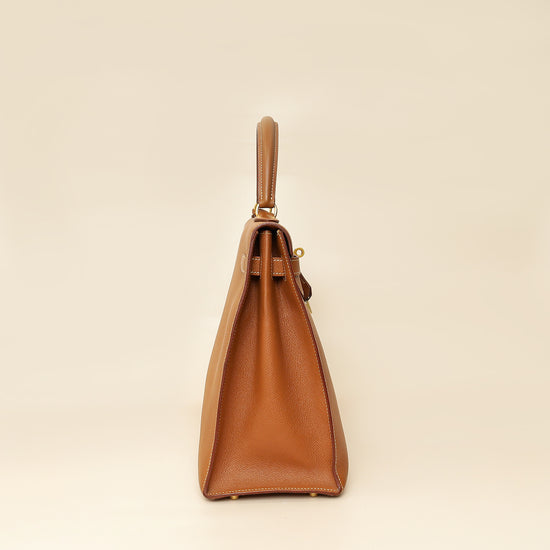 Hermes Gold Sellier Kelly 35 Bag-Hermes-THE CLOSET