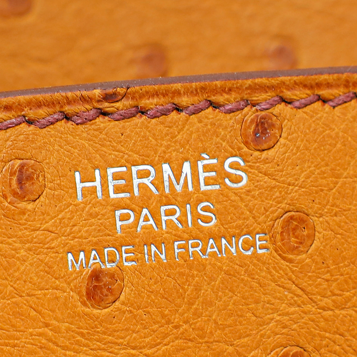 Hermes Cognac Ostrich Birkin 30 Bag