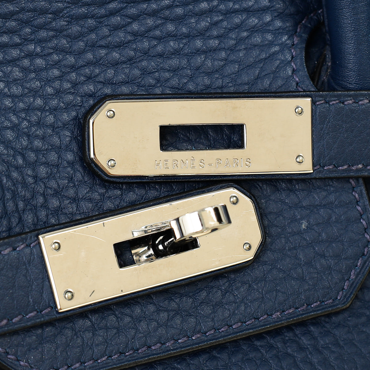 Hermes Bleu Royal Retourne Birkin 30 Bag — image 10 of 14
