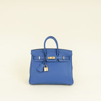 Hermes Bleu France Retourne Birkin 25 Bag
