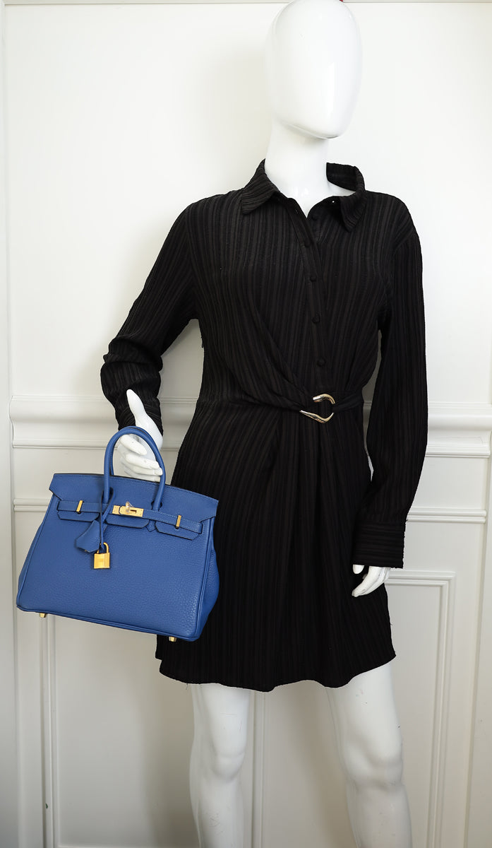 Hermes Bleu France Retourne Birkin 25 Bag — image 14 of 14