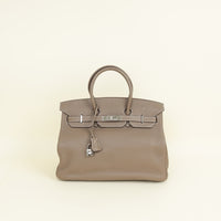 Hermes Etoupe Retourne Birkin 35 Bag