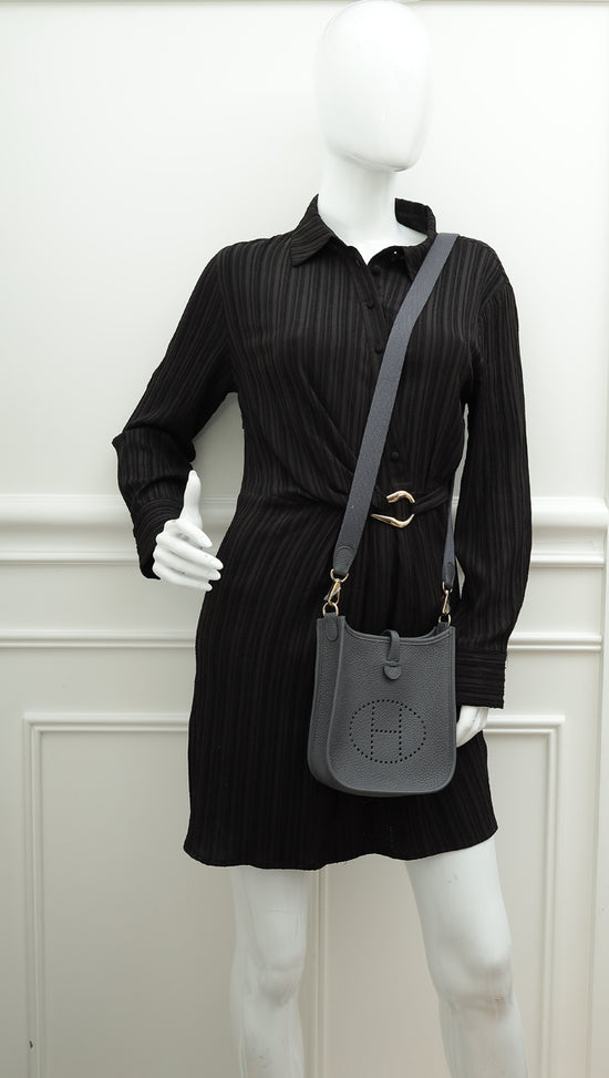 Load image into Gallery viewer, Hermes Gris Misty Evelyne TPM 16 Bag

